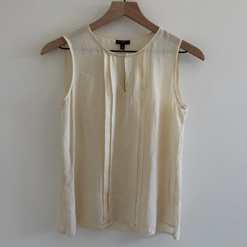 Talbots Silk Sleeveless Blouse – Ivory / Cream